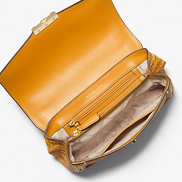 🎉HP🎉Michael Kors Soho Large Animal Print Logo Shoulder Bag in Marigold - Picture 4 of 10